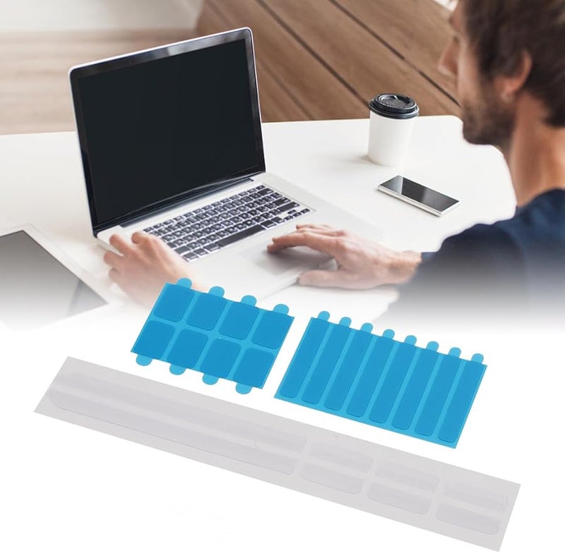 5 Set Black Plastic Slide Mount Adhesive Strips Privacy Screen Replacement For Monitor Laptop - Image 2
